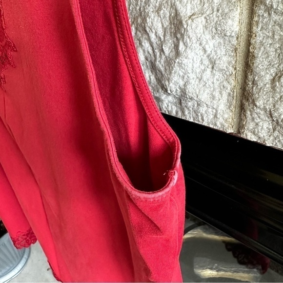 Coldwater Creek lace detail red tank top size XL 16 - Picture 4 of 7